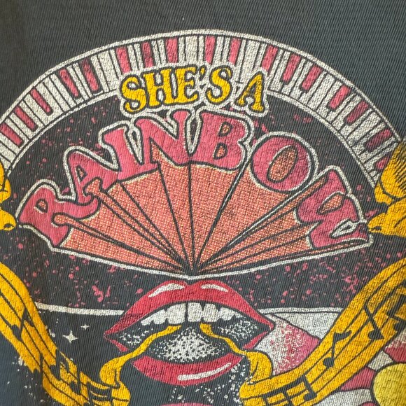 Daydreamer x Free People She’s A Rainbow Dreamland Tee \\ Size XS // Black - Picture 4 of 9